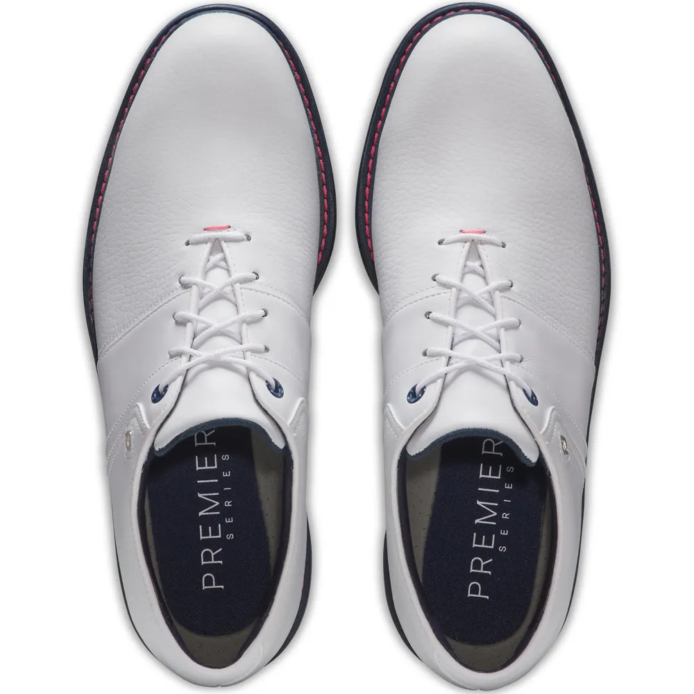 Step Into Strength Footjoy Packard Spiked Shoes - White/Pink/Navy