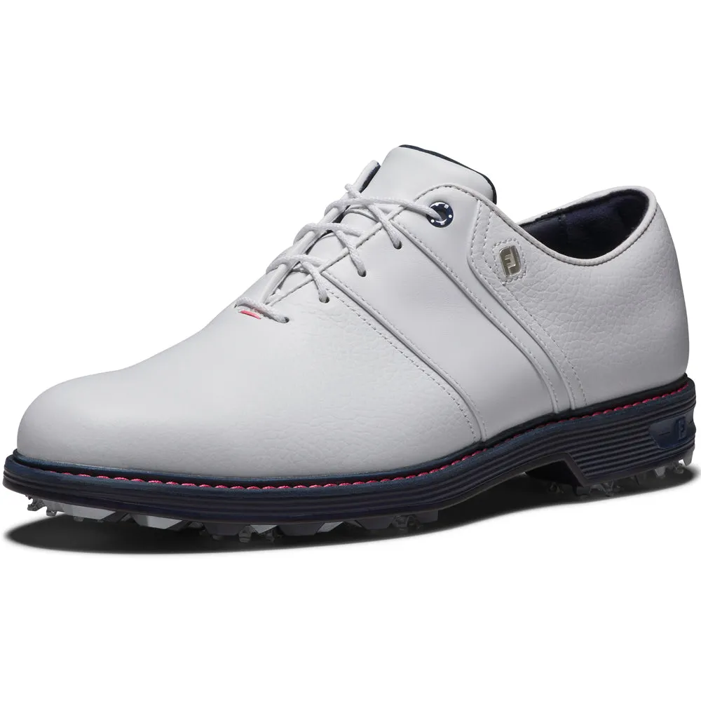 Never Just Walk Footjoy Packard Spiked Shoes - White/Pink/Navy