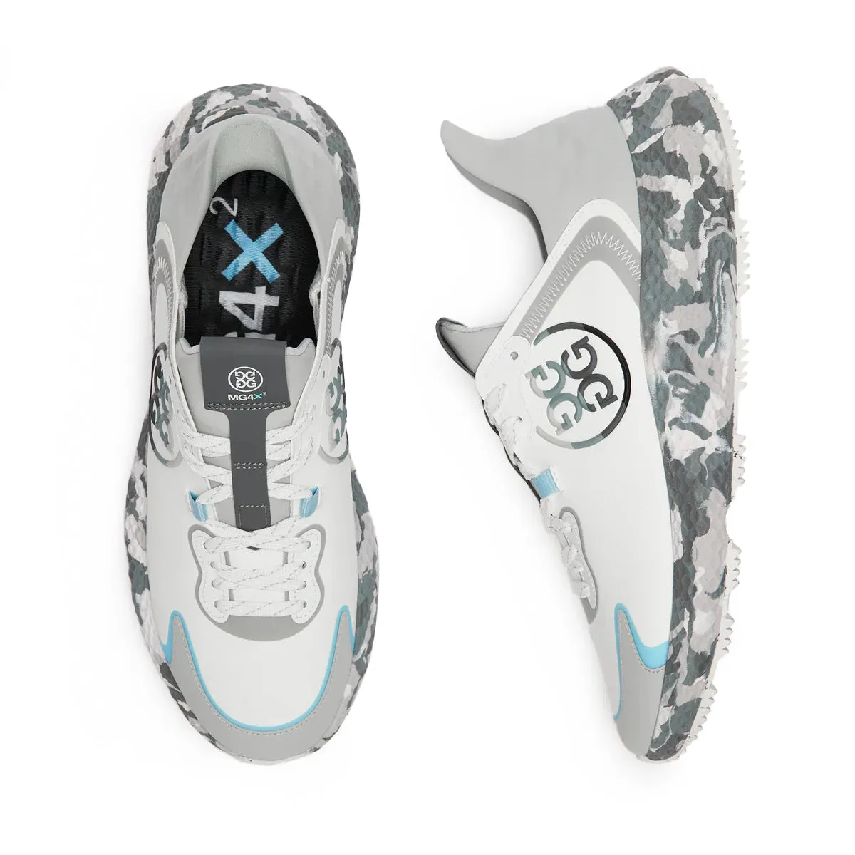 G/Fore Mg4X2 Golf Cross Trainer Shoes - Grey Camo/ Powder Fearlessly You