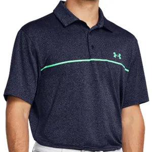 Under Armour Playoff 3.0 Stripe Polo Shirt - Midnight Navy/Vapor Green Walk with Purpose Loud Looks, Smooth Moves