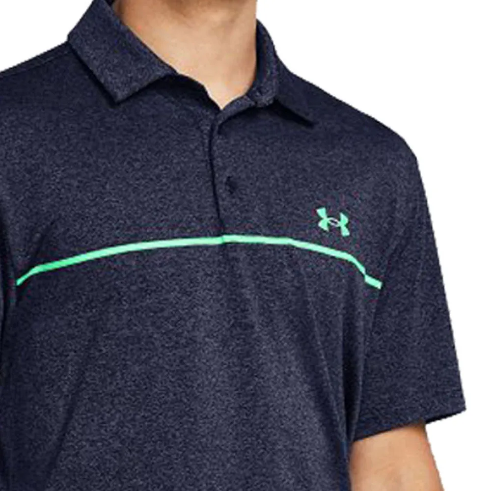 Under Armour Playoff 3.0 Stripe Polo Shirt - Midnight Navy/Vapor Green Step into the Beat