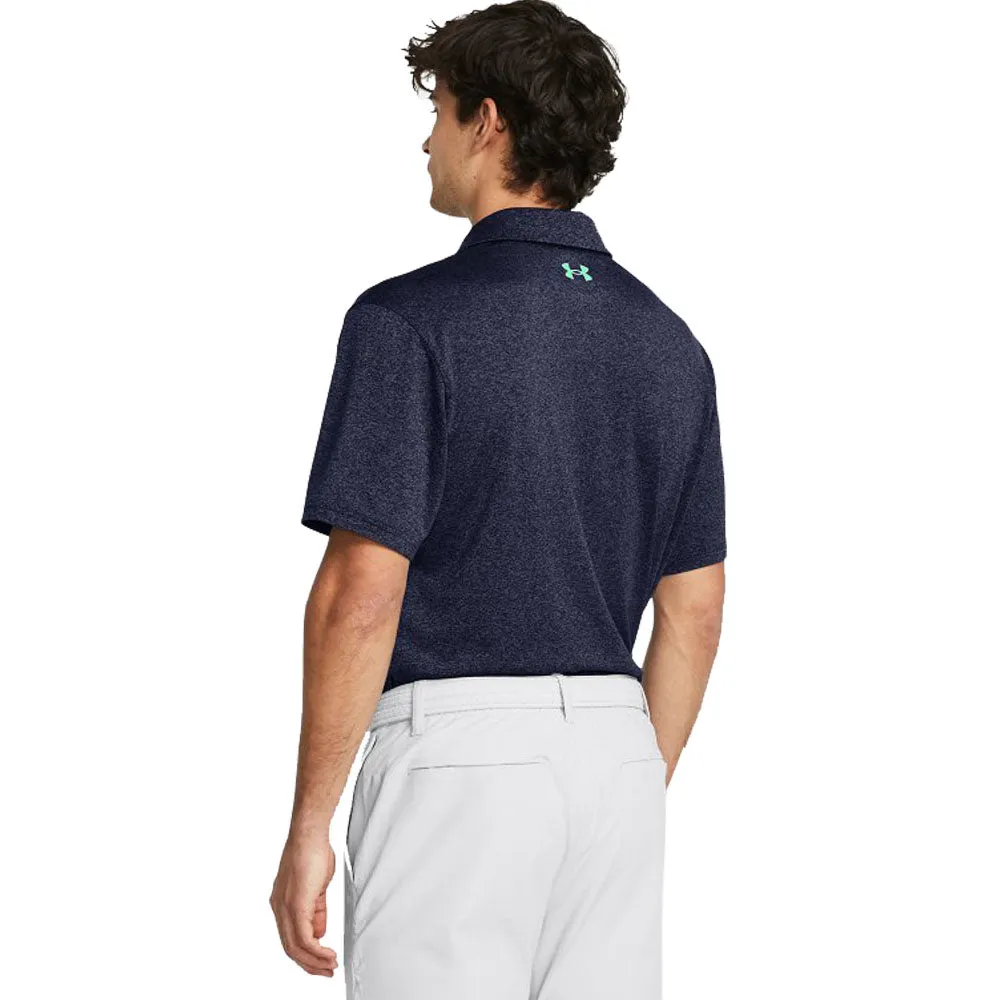 Be Unstoppable Under Armour Playoff 3.0 Stripe Polo Shirt - Midnight Navy/Vapor Green