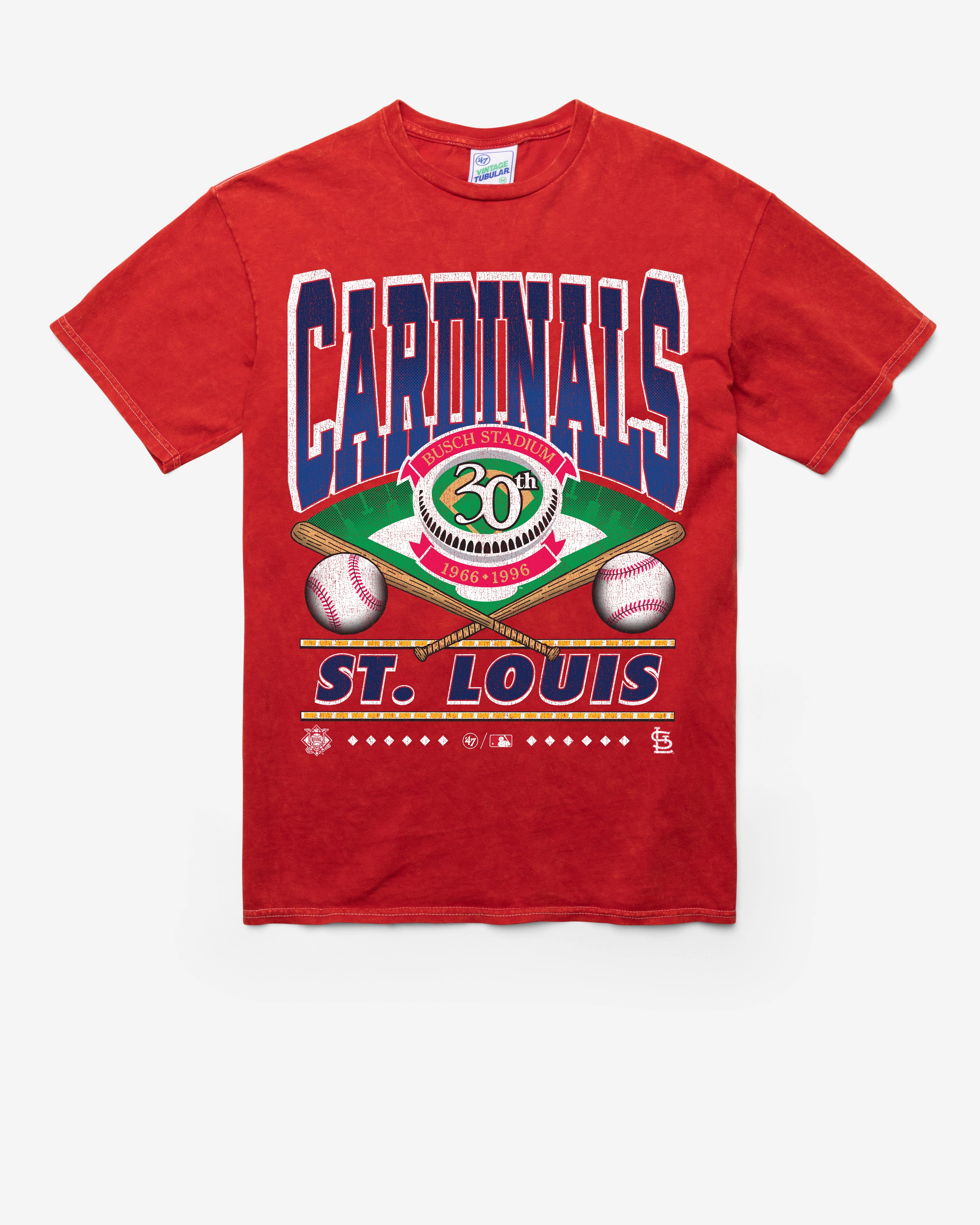 ST. LOUIS CARDINALS COOPERSTOWN STRAIGHT SHOT VINTAGE '47 TUBULAR TEE
