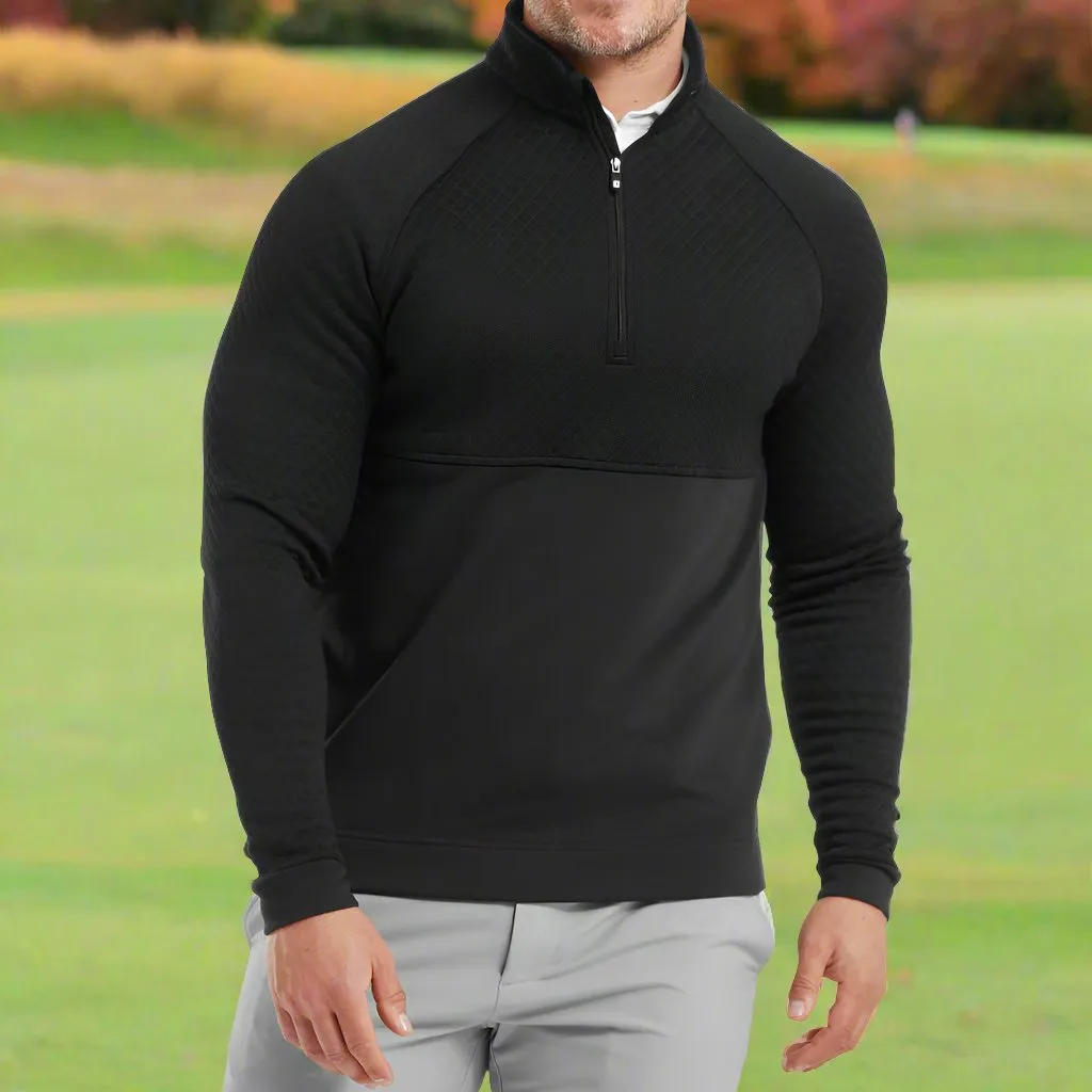 Footjoy Jacquard Thermal 1/4 Zip Chillout - Black Redefine Classic