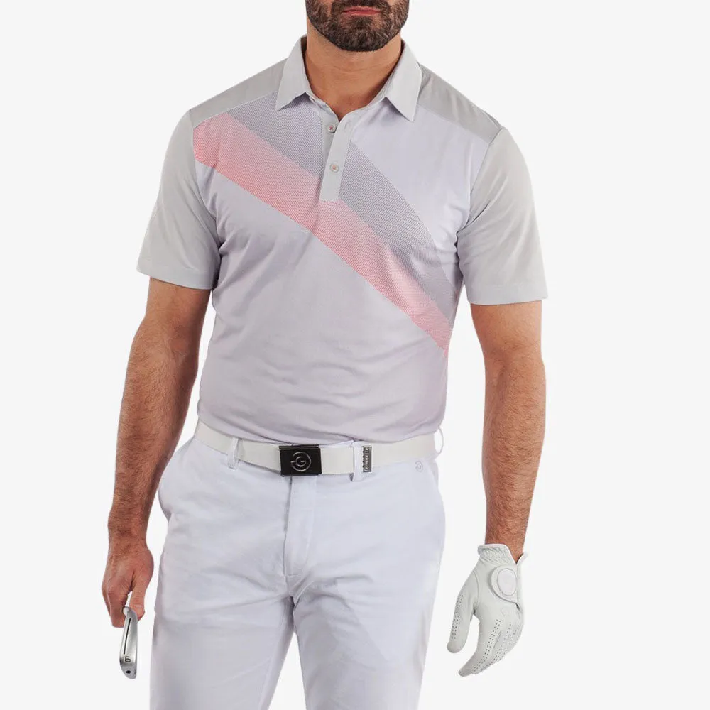 Step into the Beat Galvin Green Macoy Polo Shirt - Cool Grey/Coral