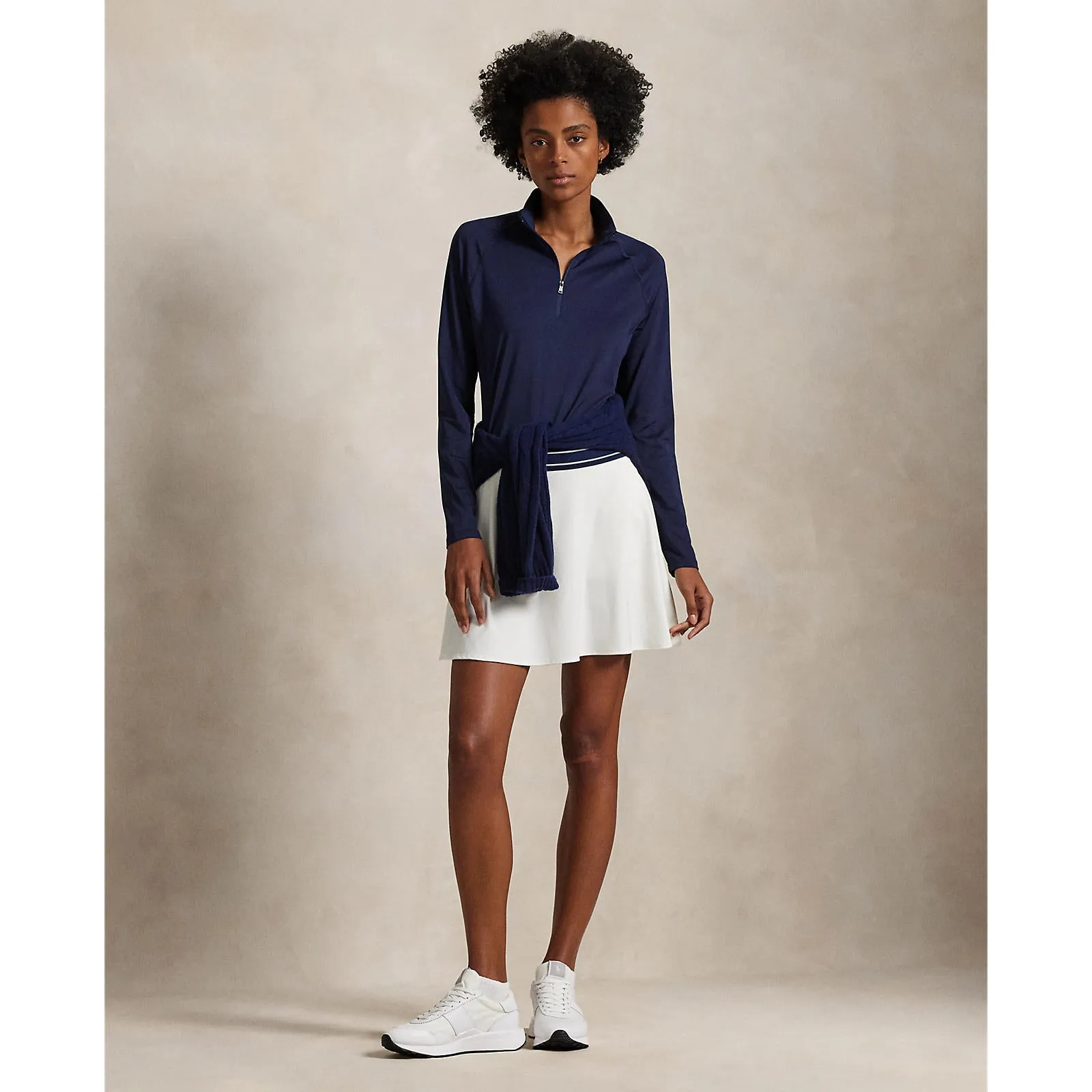 Rlx Ralph Lauren Women'S Stretch Jersey Quarter-Zip Pullover - Refined Navy Style Meets Power