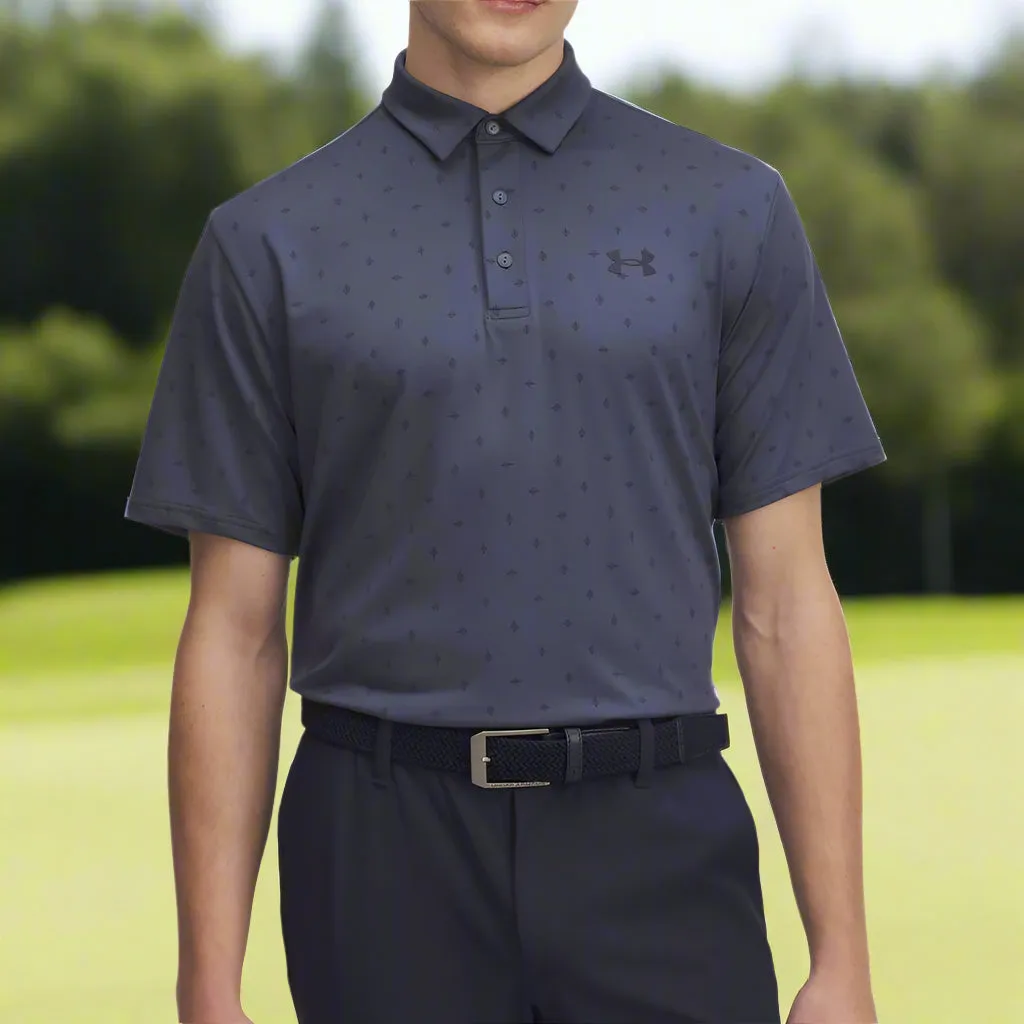 Lead with Style The Fast Lane Choice Under Armour Playoff 3.0 Printed Polo Shirt - Downpour Grey/Midnight Navy