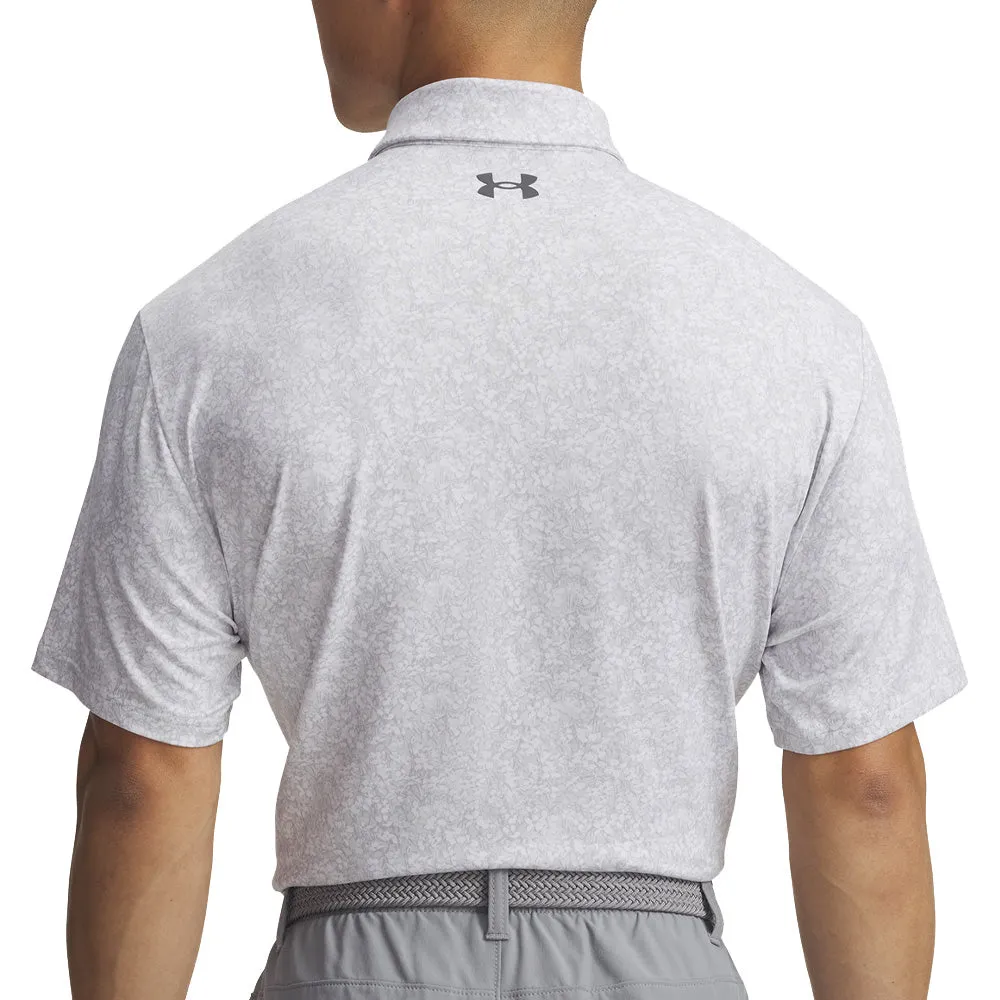 Steal Under Armour Playoff 3.0 Printed Polo Shirt - White/Halo Gray/Castlerock