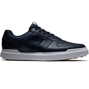 Footjoy Contour Casual Spikeless Waterproof Shoes - Navy/White/Tan Economical