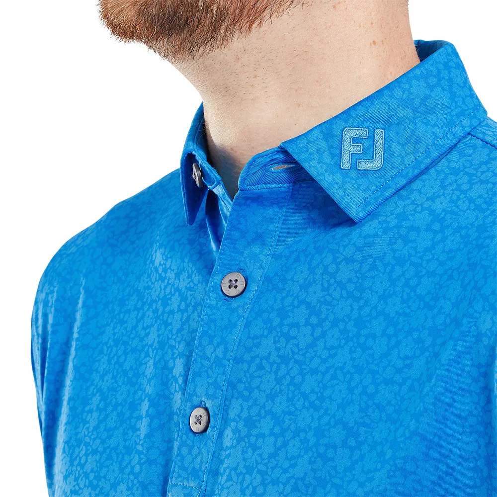 Winter Sale Footjoy Painted Floral Lisle Polo Shirt - Cobalt