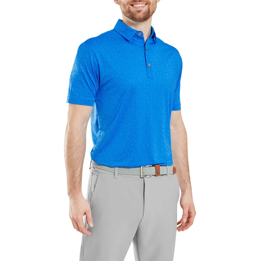 Limited Time Offer Never Just Walk Footjoy Painted Floral Lisle Polo Shirt - Cobalt