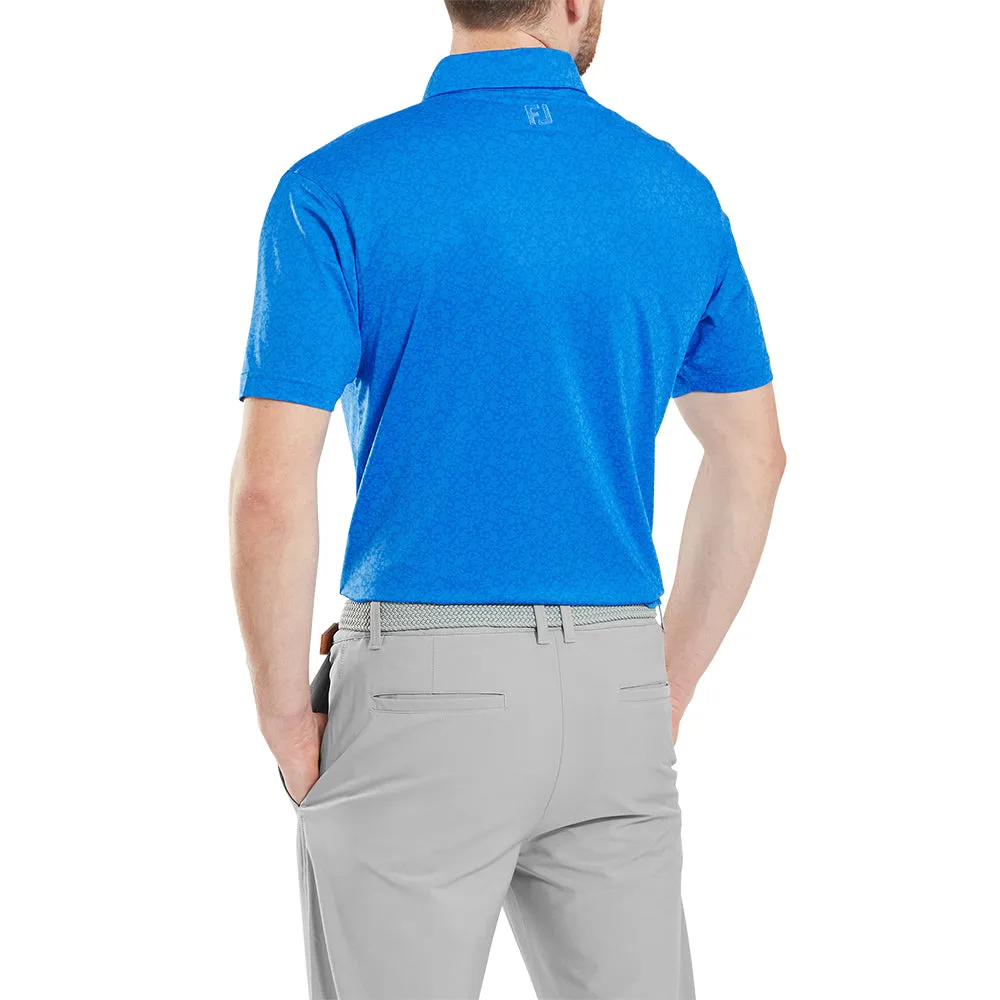 Footjoy Painted Floral Lisle Polo Shirt - Cobalt Define Your Own Way