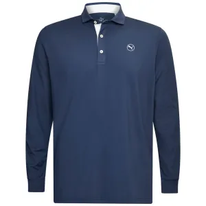 Puma Cloudspun Longsleeve Midweight Polo Shirt - Deep Navy/Ash Gray Performance Unleashed