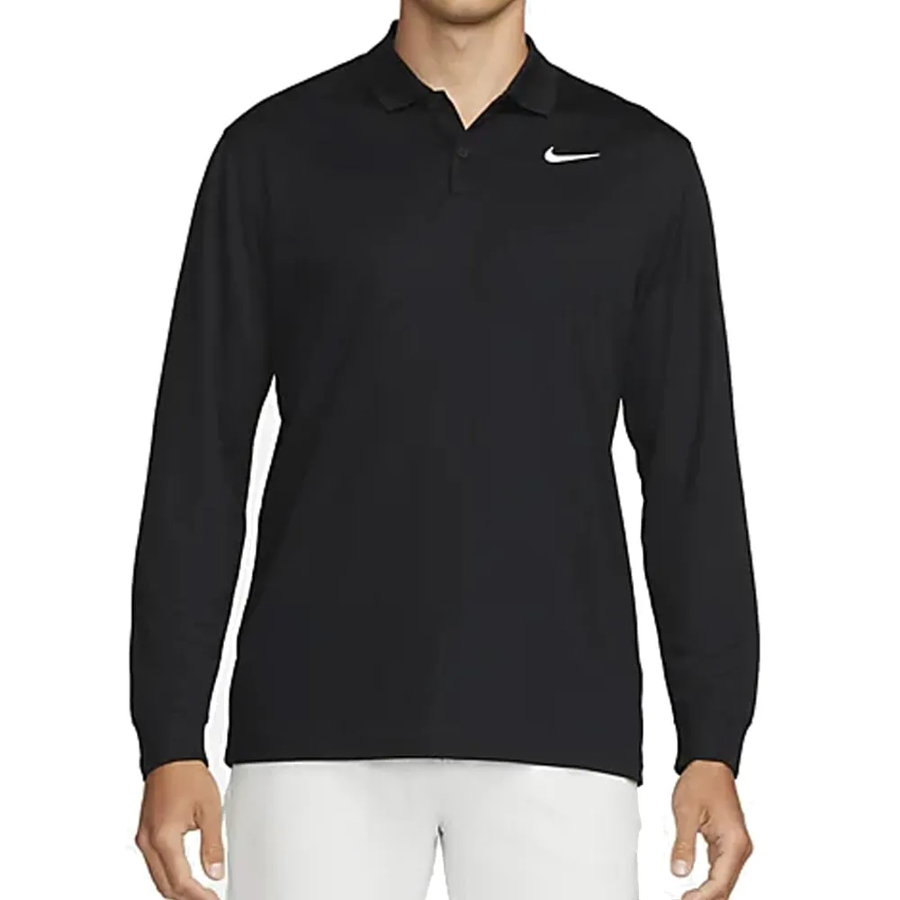 Nike Dri-Fit Victory Long Sleeved Polo Shirt - Black/White All Saints' Day Sale No Limits, Just Style