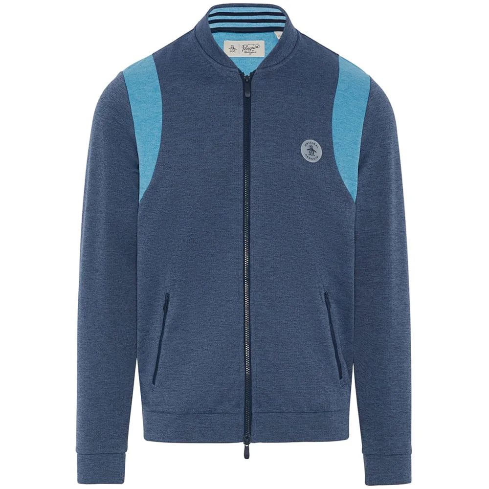 Original Penguin Full Zip 80'S Bomber Colour Block Jacket - Black Iris/Bijou Heather Labor Day Sale Be Unstoppable