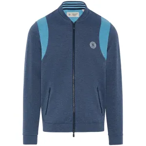 Original Penguin Full Zip 80'S Bomber Colour Block Jacket - Black Iris/Bijou Heather Labor Day Sale Be Unstoppable