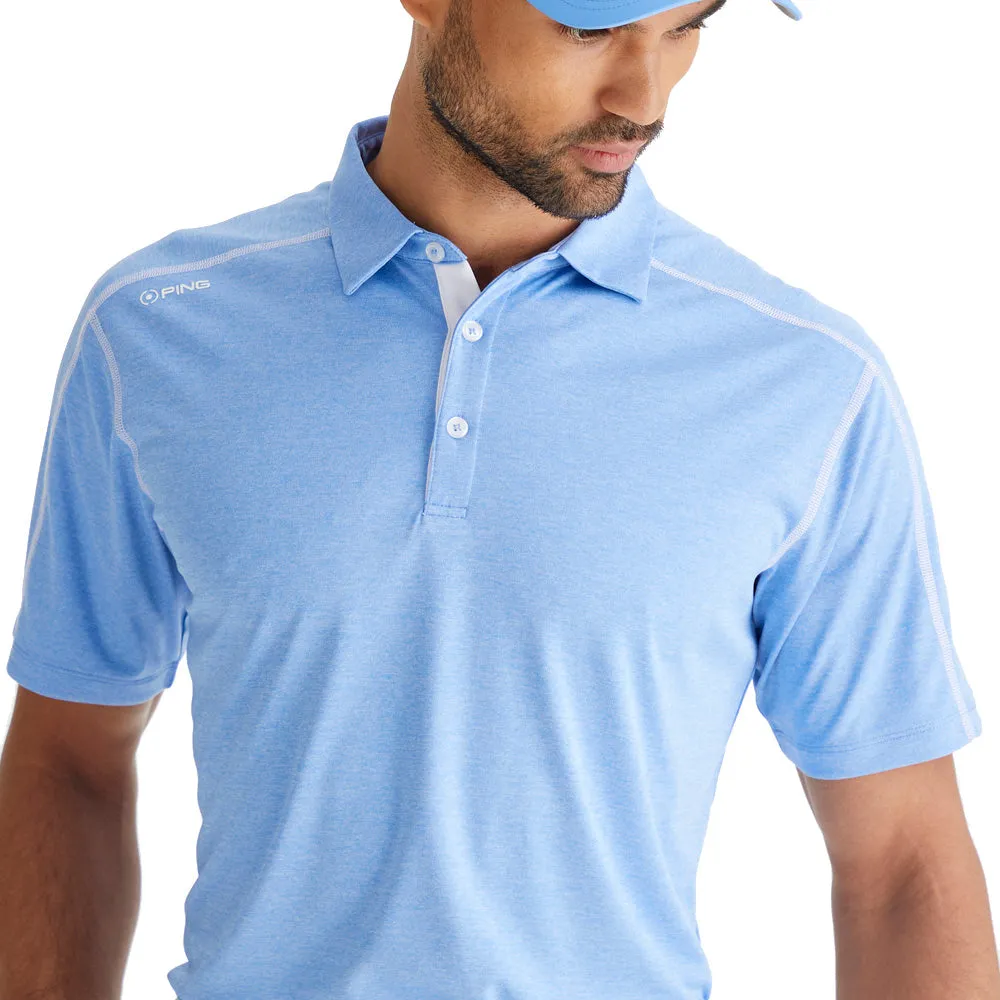 Ping Fynn Polo Shirt - Cornflower Blue Marl Push Beyond Limits Economical