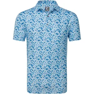Footjoy Primrose Print Lisle Polo Shirt - Ocean Step Into Strength Own Every Step