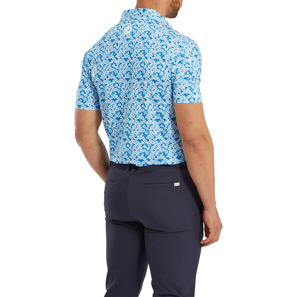 Not for the Ordinary Footjoy Primrose Print Lisle Polo Shirt - Ocean
