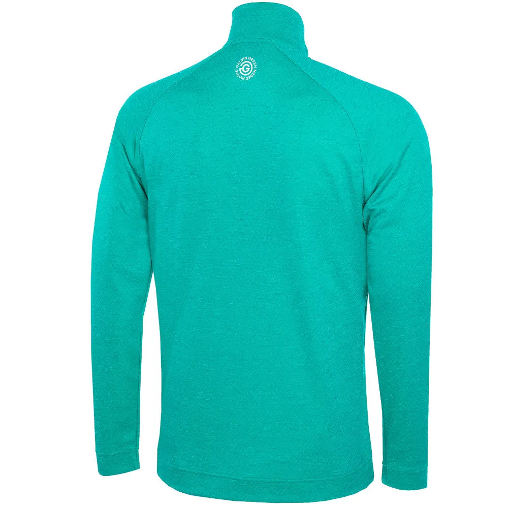 Galvin Green Dion 1/4 Zip Pullover - Atlantis Green Melange Push Beyond Limits Be Unstoppable