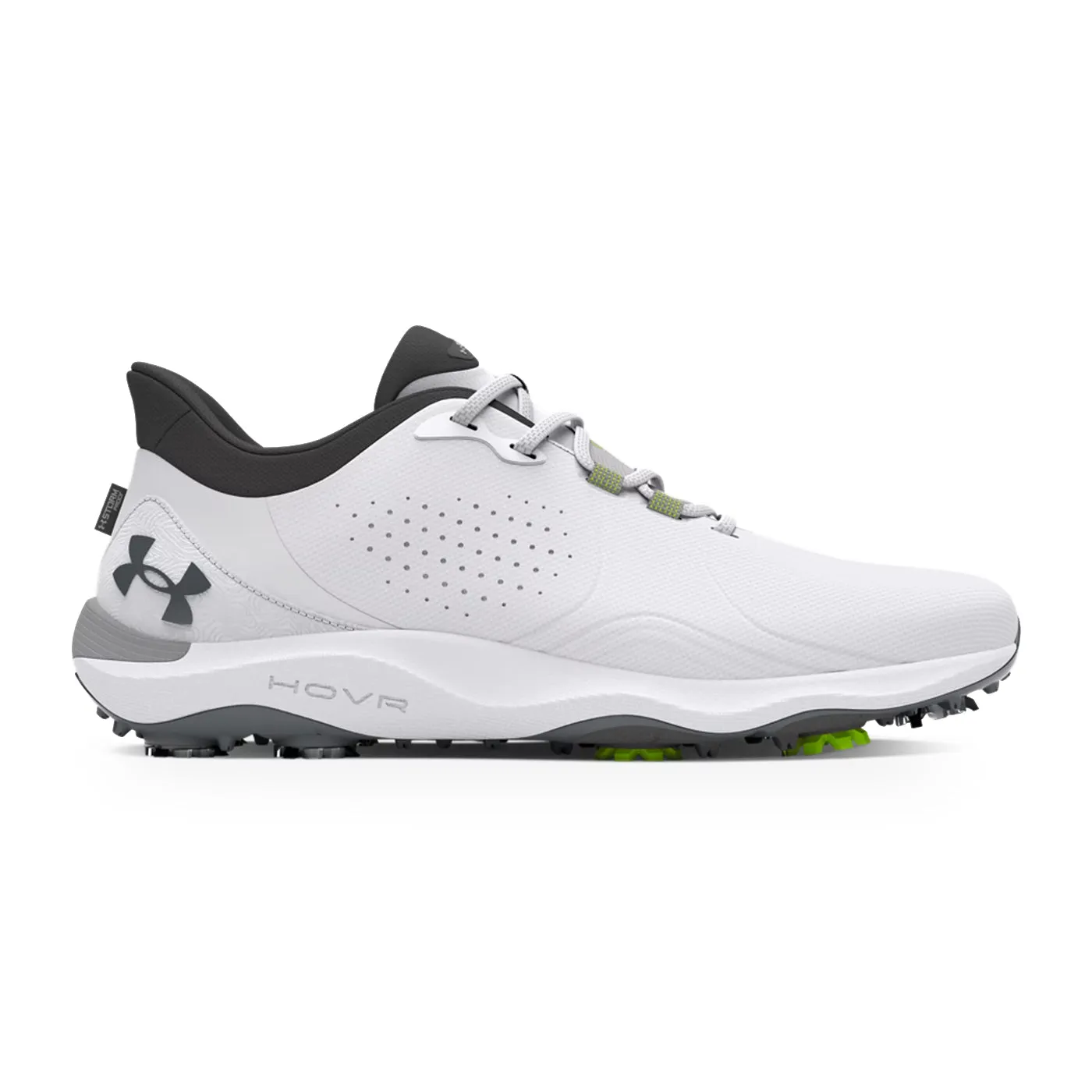 Under Armour Drive Pro Wide Golf Shoes - White/Metallic Gun Metal President's Day Sale