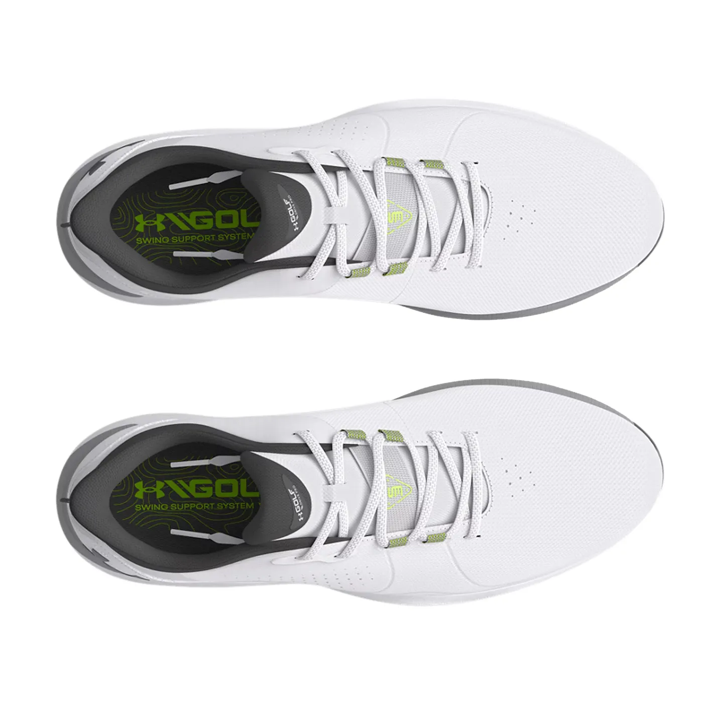 Under Armour Drive Pro Wide Golf Shoes - White/Metallic Gun Metal Black Friday Offer All Saints' Day Sale