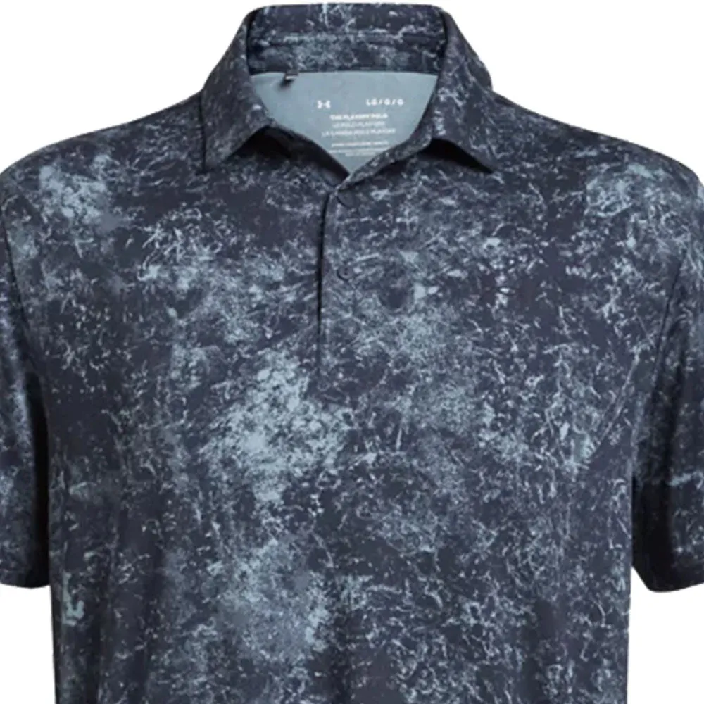 Under Armour Playoff 3.0 Printed Polo Shirt - Downpour Gray/Midnight Navy All Eyes on You Walk Loud