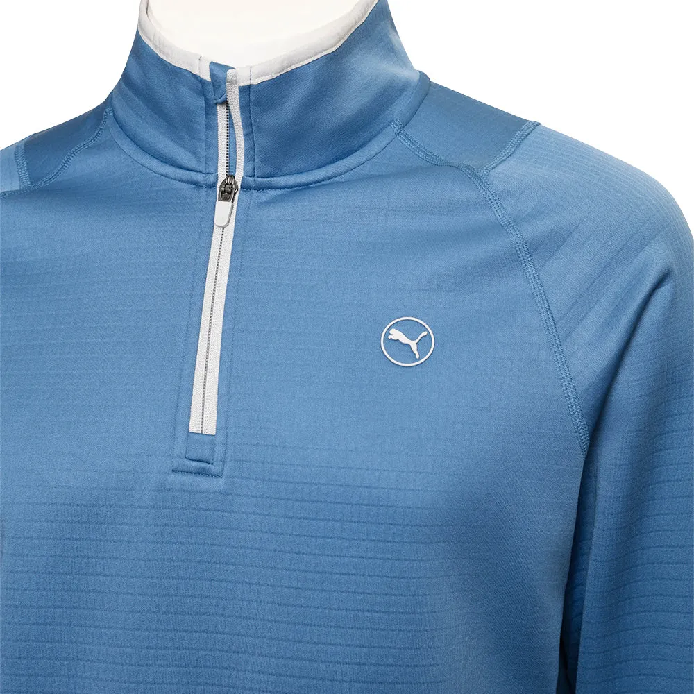 Fearlessly You Puma Waffle Fleece 1/4 Zip Sweater - Blue Horizon