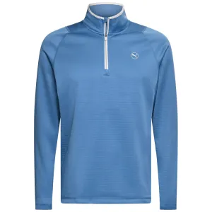 No Limits, Just Style Puma Waffle Fleece 1/4 Zip Sweater - Blue Horizon