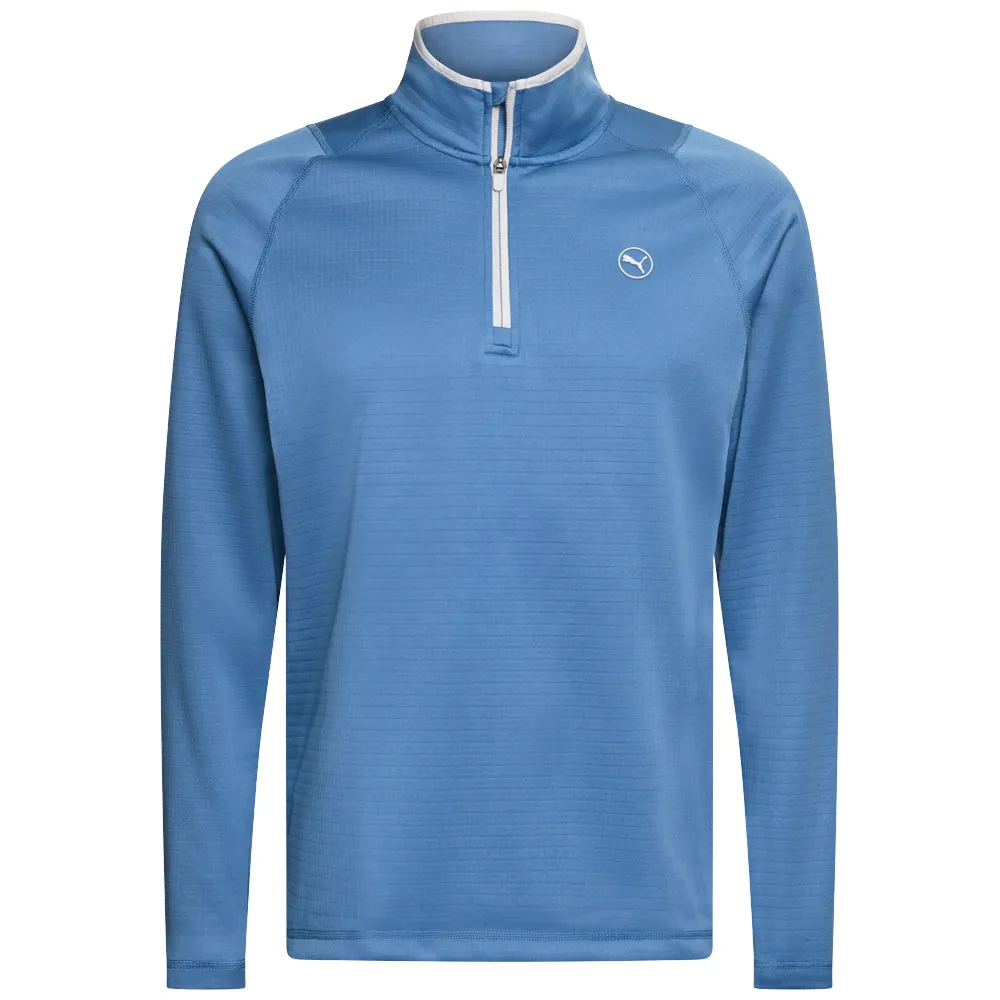 No Limits, Just Style Puma Waffle Fleece 1/4 Zip Sweater - Blue Horizon