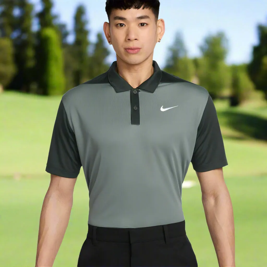 Define Your Own Way Nike Dri-Fit Victory  Polo Shirt - Clay Green/Night Forest/White