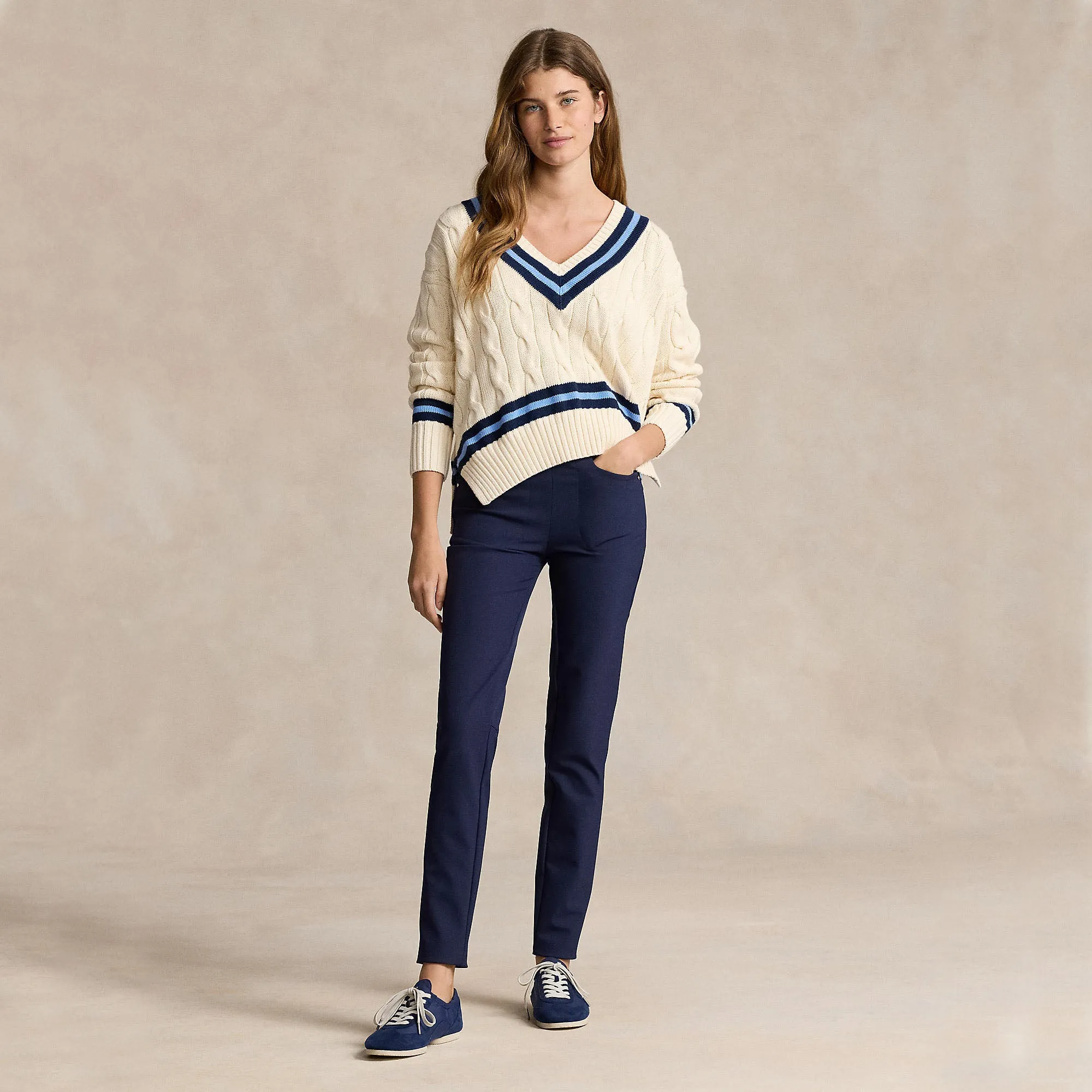 Rlx Ralph Lauren Women'S Eagle Stretch Twill Golf Pants - French Navy Stay in Motion