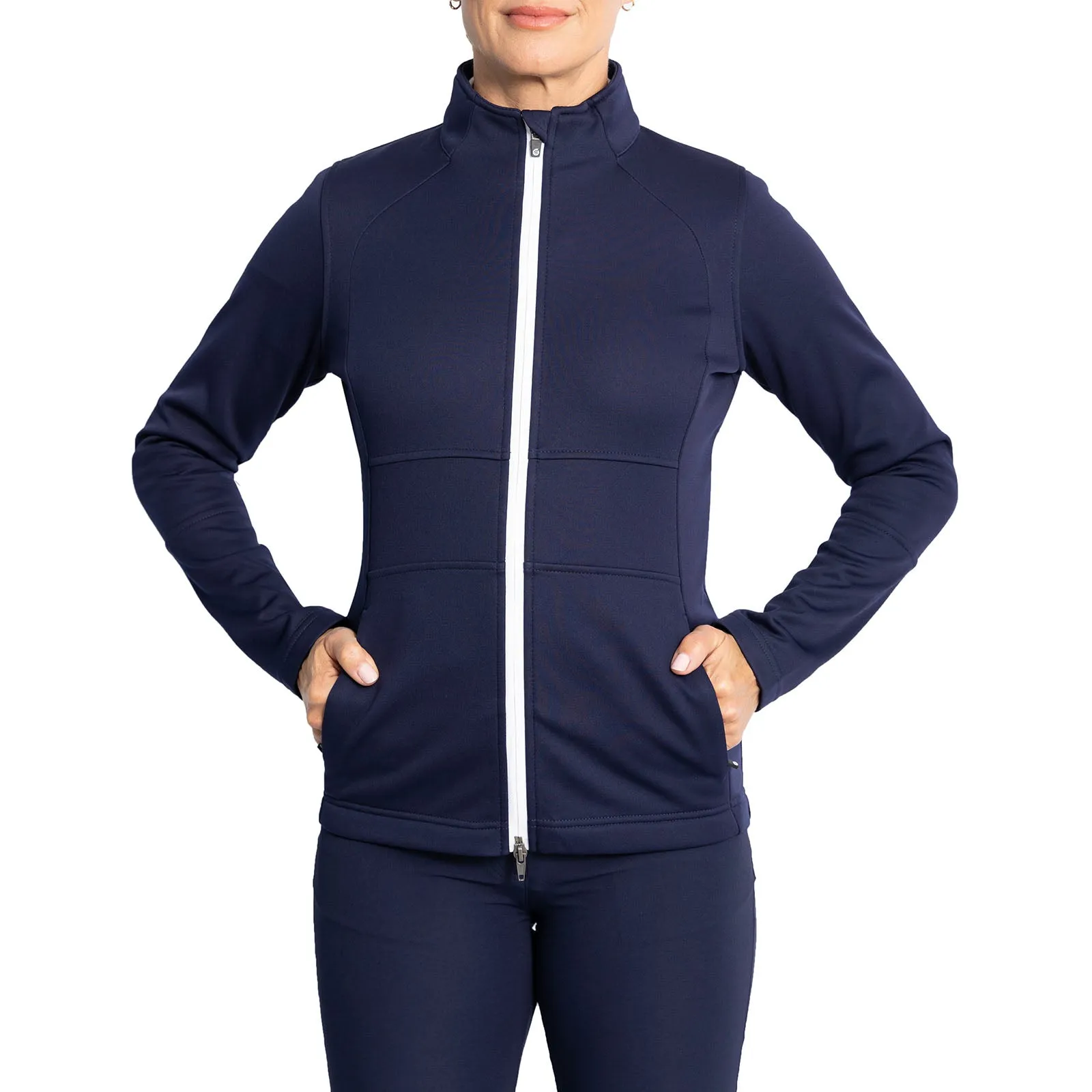 Walk Tall Sunderland Women'S Nira Thermal Panelled Fleece Water Repellent Golf Jacket - Navy
