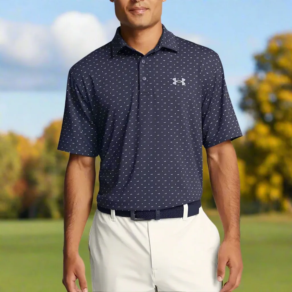 Under Armour Playoff 3.0 Printed Polo Shirt - Midnight Navy/White Unleash Your Power Performance Unleashed