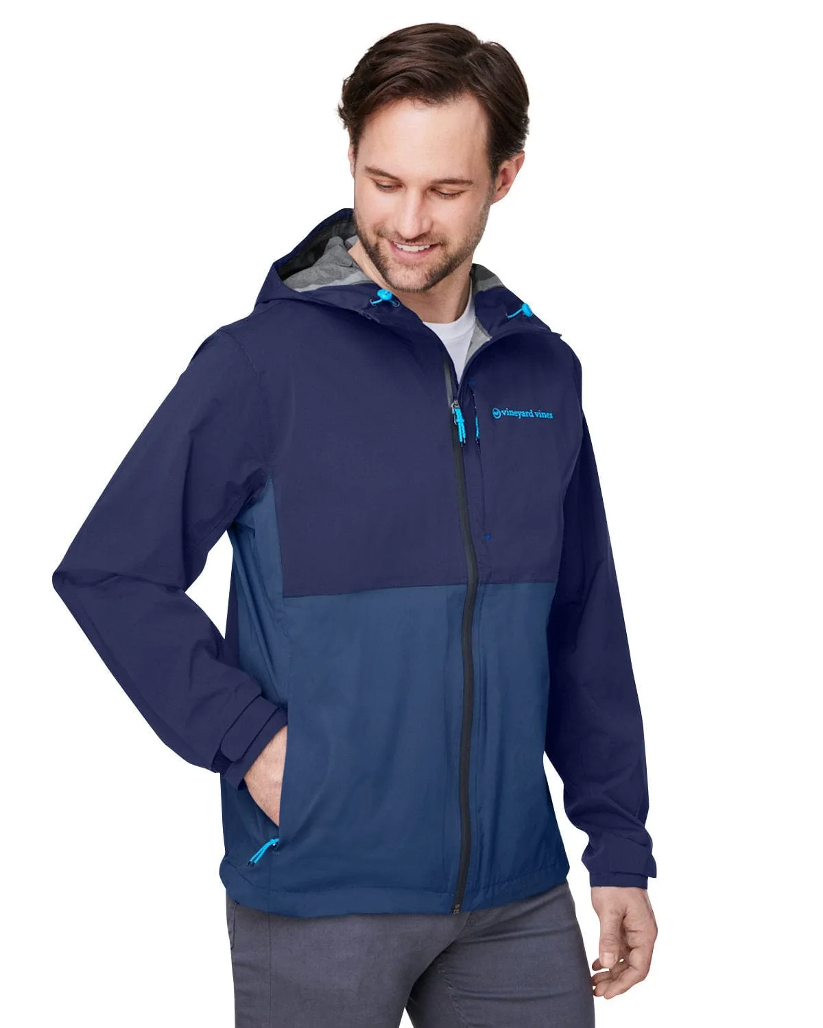 Vineyard Vines - Men'S On-The-Go Packable Rain Shell Special Offer Own the Vibe