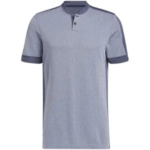 Style Meets Power Adidas Tour Textured Primeknit Polo Shirt - White/Collegiate Navy