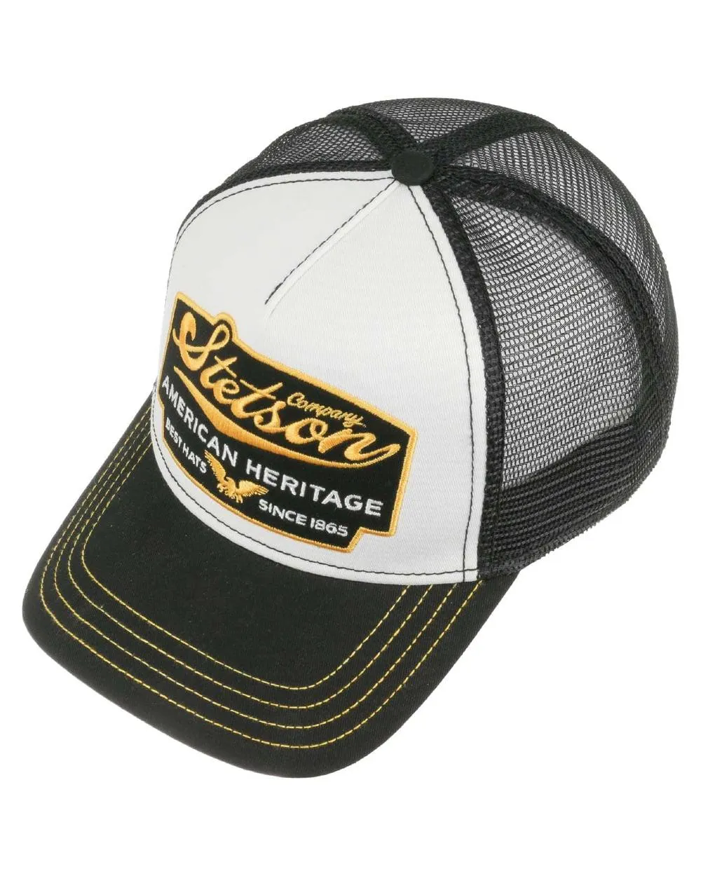 Stetson American Heritage Black White Trucker Cap Classic Country Hats