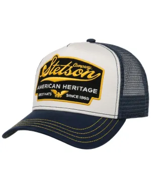 Stetson American Heritage Blue White Trucker Cap Foam Trucker Snapbacks