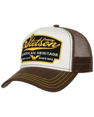 Stetson American Heritage Brown White Trucker Cap Adjustable Baseball Hats
