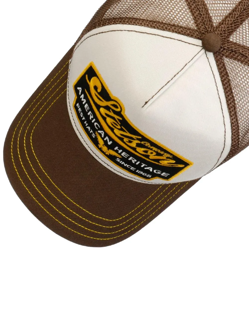 Stetson American Heritage Brown White Trucker Cap Trucker Snapback Caps