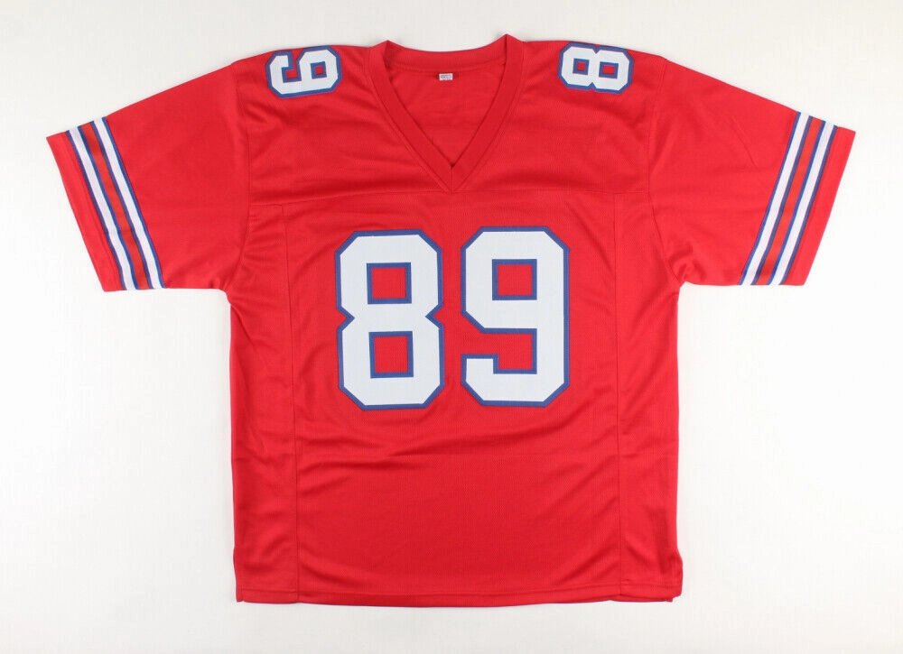 Steve Tasker Signed Buffalo Bills Jersey (JSA COA) 7xPro Bowl WR / Return Man