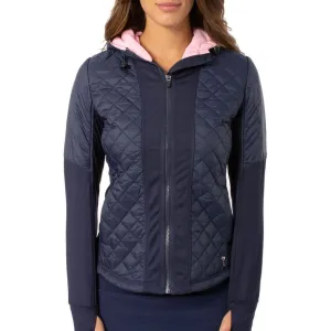Golftini Women'S Hooded Wind Breaker Jacket - Navy/Light Pink Valentine's Day Sale Own the Vibe