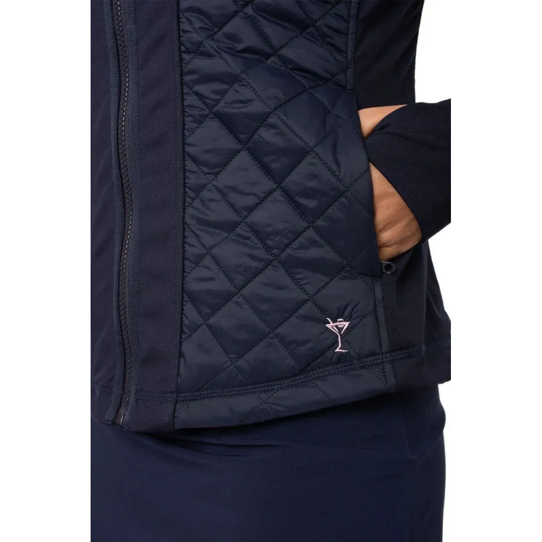 Golftini Women'S Hooded Wind Breaker Jacket - Navy/Light Pink Father's Day Sale Hit Your Next Level