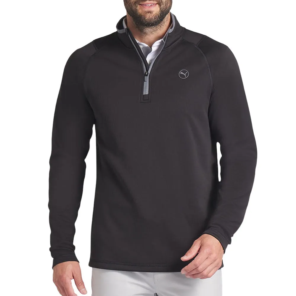 Puma Waffle Fleece 1/4 Zip Sweater - Puma Black President's Day Sale