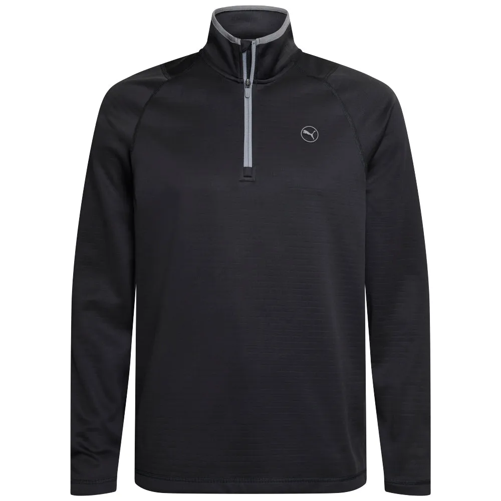 Not for the Ordinary Autumn Sale Puma Waffle Fleece 1/4 Zip Sweater - Puma Black