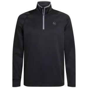 Not for the Ordinary Autumn Sale Puma Waffle Fleece 1/4 Zip Sweater - Puma Black