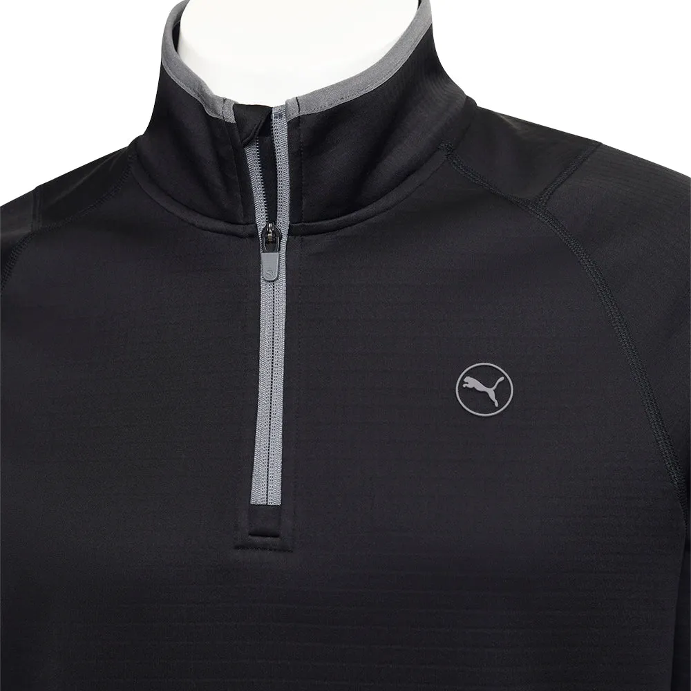 Puma Waffle Fleece 1/4 Zip Sweater - Puma Black Feel the Energy Special Offer