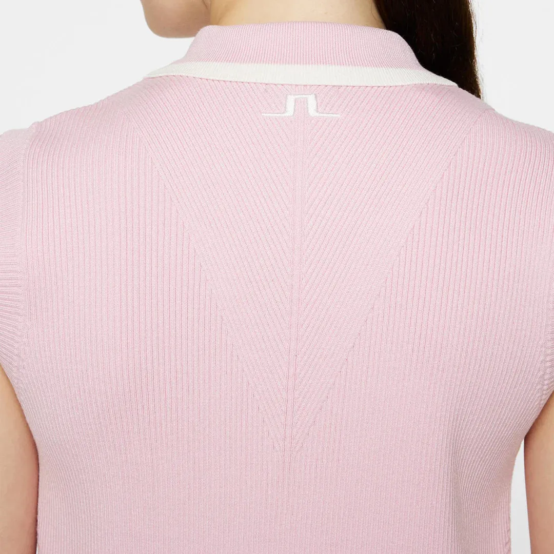 Easter Sale Designed to Dominate J.Lindeberg Women'S Ramona Sleeveless Knitted Golf Polo Shirt - Nosegrey