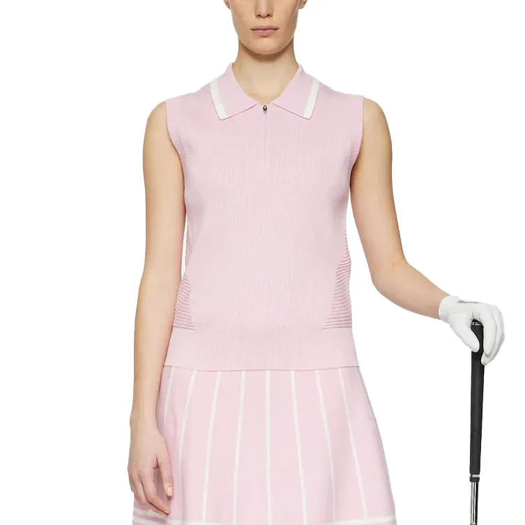 Black Friday Exclusive J.Lindeberg Women'S Ramona Sleeveless Knitted Golf Polo Shirt - Nosegrey