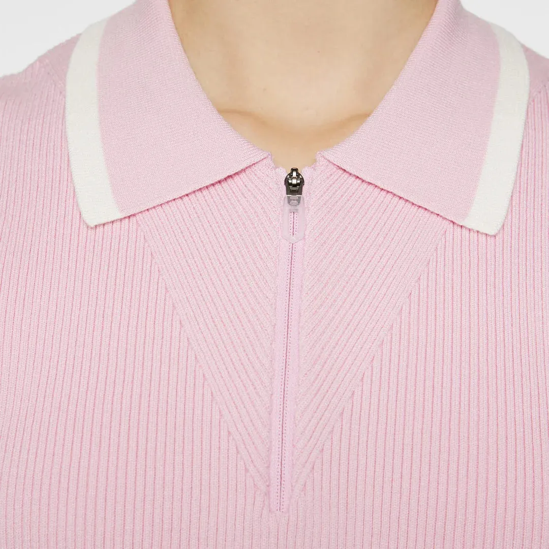 J.Lindeberg Women'S Ramona Sleeveless Knitted Golf Polo Shirt - Nosegrey Fearlessly You